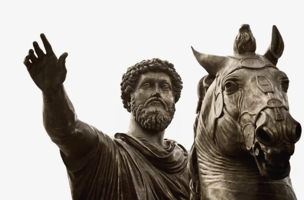 Statue de Marc Aurèle, l'empereur stoïcien sur son cheval 